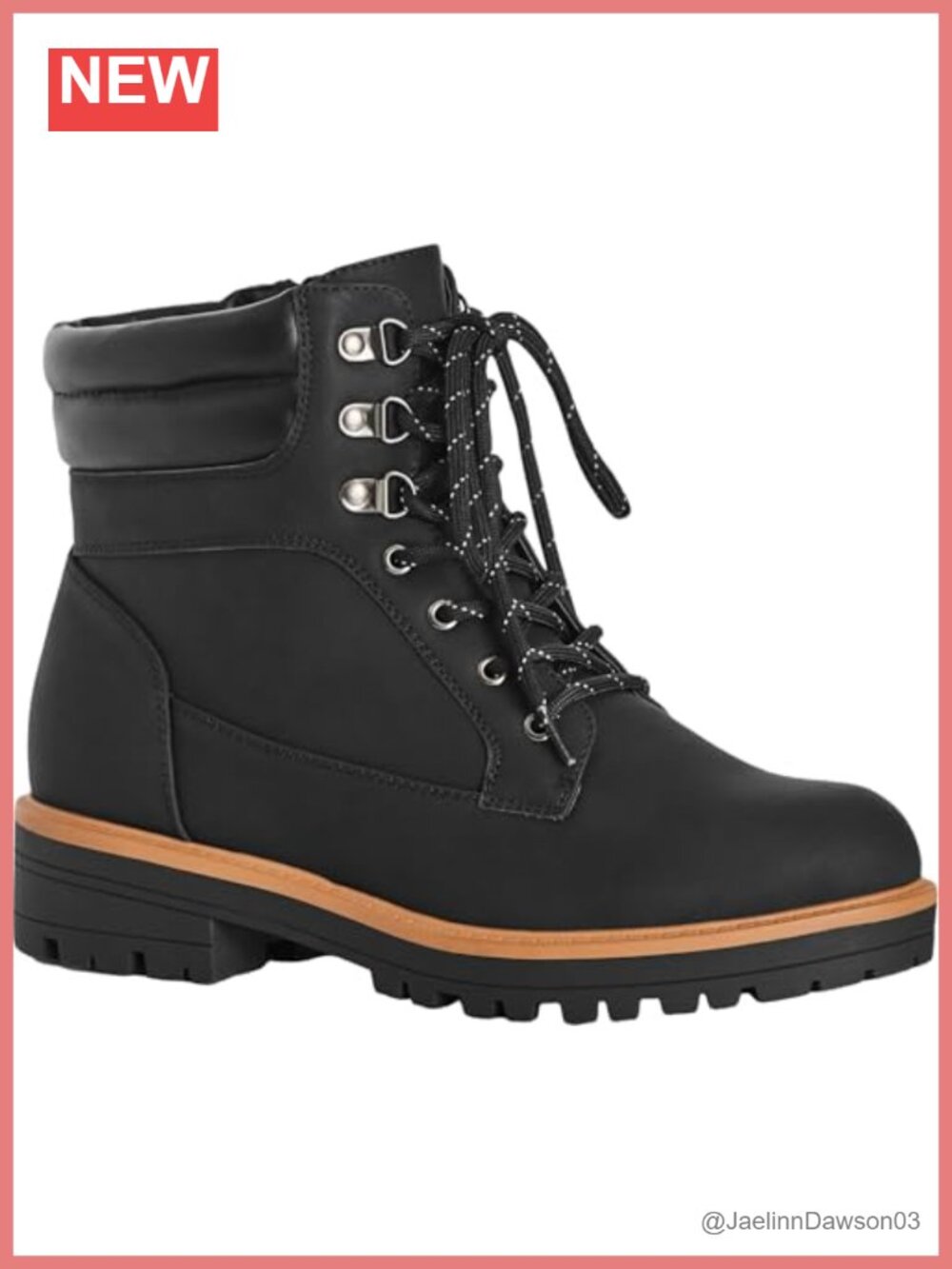 Avenue Wide Fit Hiker Boot Faux Leather Suede Ankle Bootie